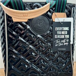 CONSUELA CHICA TOTE-INKED BLACK PATENT LEATHER